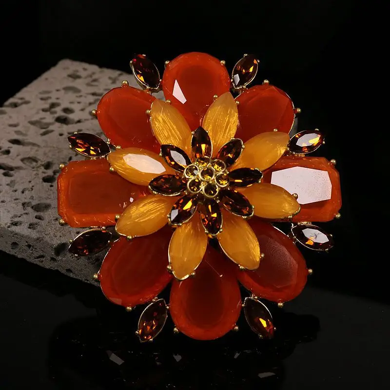 New Three-layer Flower Glazed Electric Gold Plated Brooch Coat Accessory Women's Fashion jewelry 
New Three-layer Flower Glazed Electric Gold Plated Brooch Coat Accessory Women's Fashion jewelry