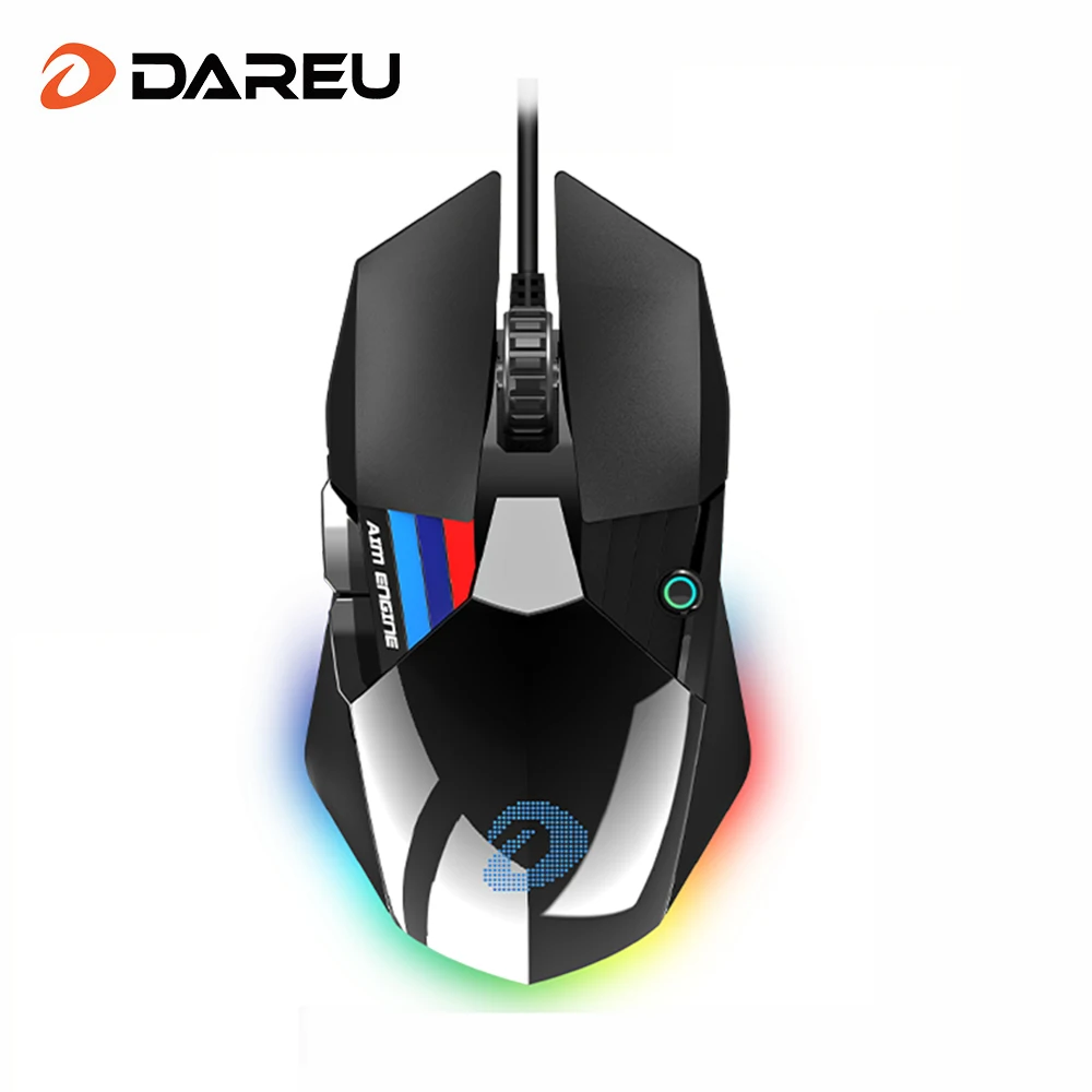 

Проводная мышь DAREU 1,8 m RGB со светодиодной подсветкой, 18000 DPI, 400 IPS, 1000 Гц, эргономичная компьютерная игровая мышь с 4 кнопками для дома и офиса