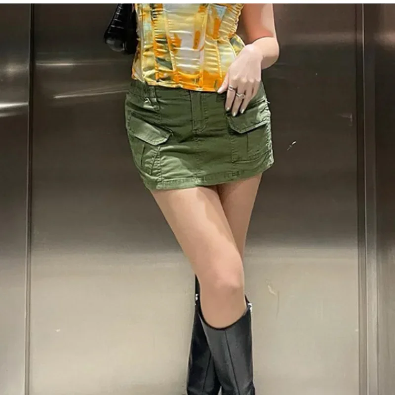 

Женская джинсовая мини-юбка с высокой талией, в стиле Харадзюку