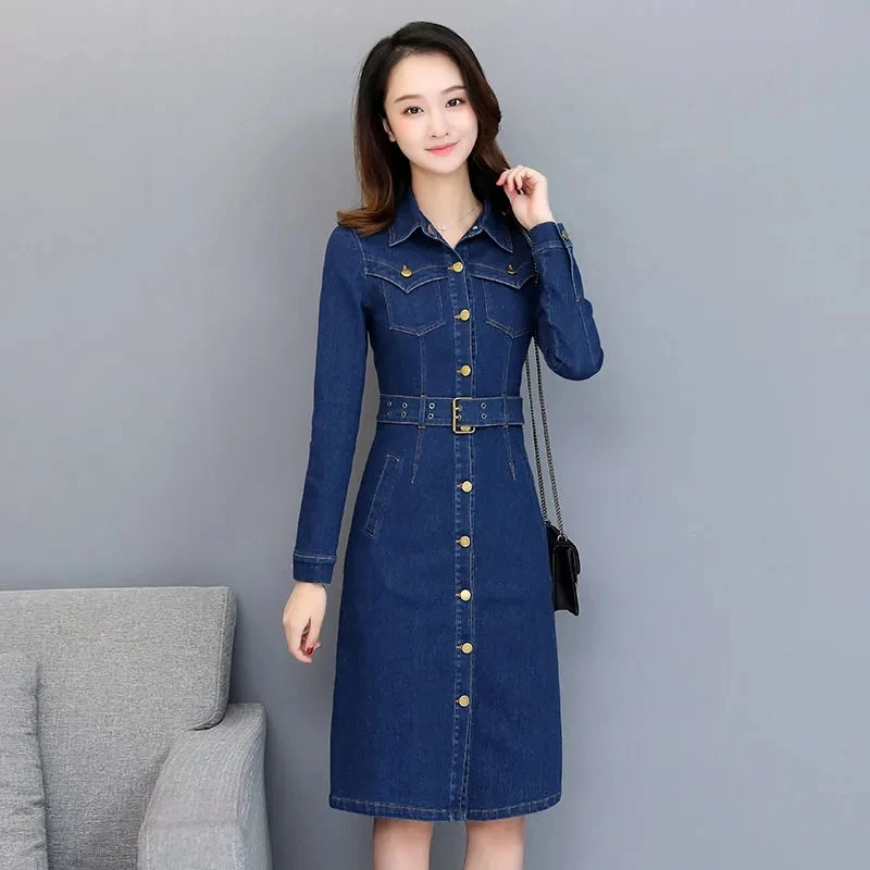 Denim Dress Women 2024 Spring Autumn New Fashion Versatile Slim Skirt Vintage Female Casual Long Sleeve Large Size Jeans Dresses
Denim Dress Women 2024 Spring Autumn New Fashion Versatile Slim Skirt Vintage Female Casual Long Sleeve Large Size Jeans Dresses