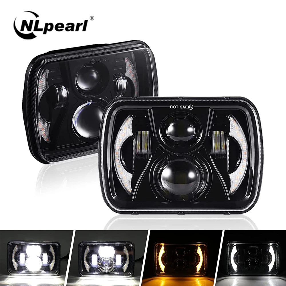 NLpearl 5"x7inch LED Headlights Hi/Lo Beam with White Amber DRL for Jeep Cherokee XJ Wrangler truck 4X4 Car Light Accessories
NLpearl 5"x7inch LED Headlights Hi/Lo Beam with White Amber DRL for Jeep Cherokee XJ Wrangler truck 4X4 Car Light Accessories