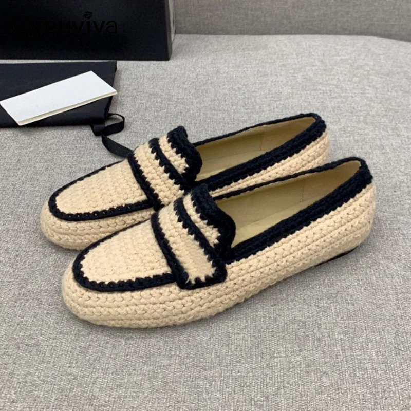 New Brand Loafers Slip-on Knitted Casual Flat Shoes For Women's Shoes Ladies Spring Ballet Flats Vacation Shoes
New Brand Loafers Slip-on Knitted Casual Flat Shoes For Women's Shoes Ladies Spring Ballet Flats Vacation Shoes