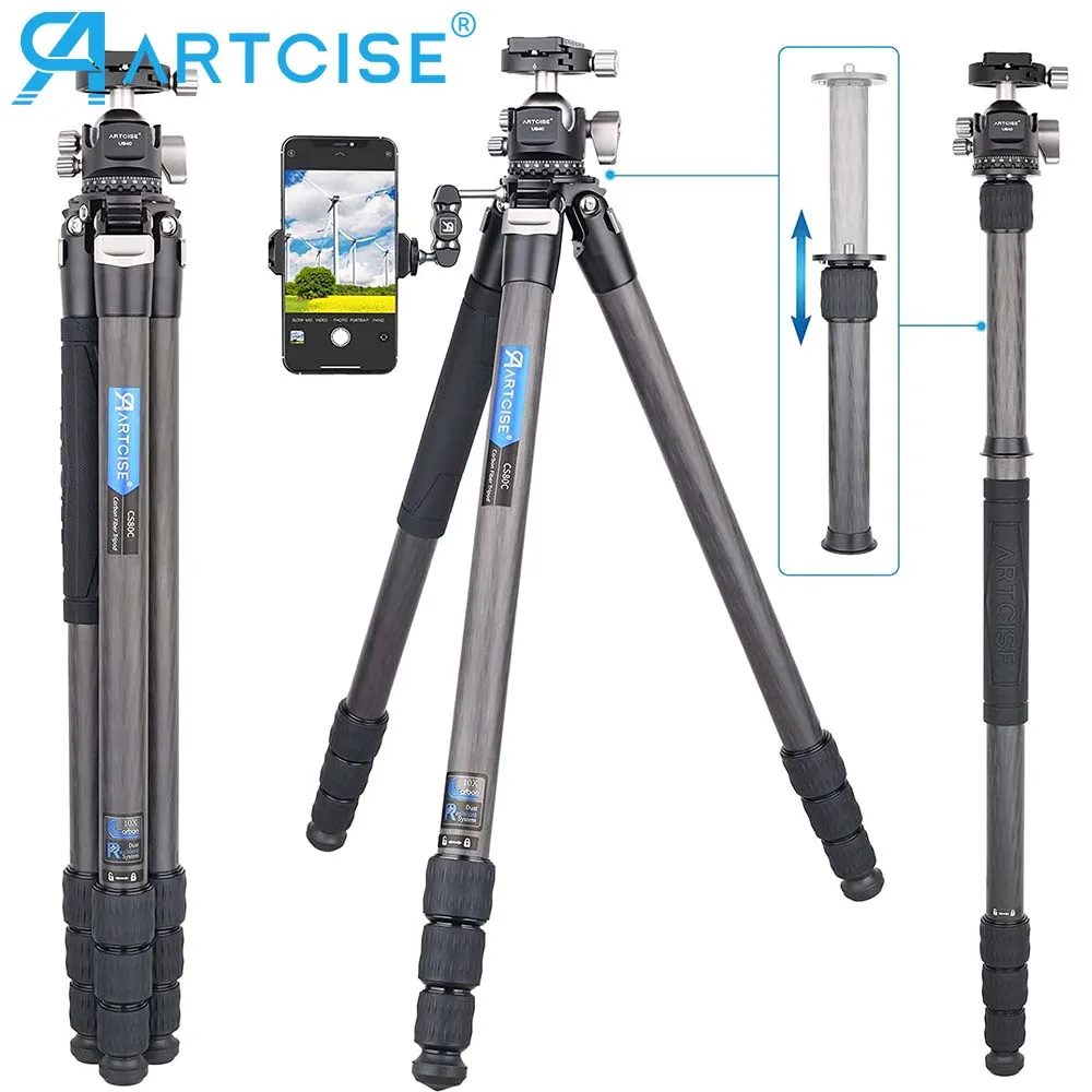 Carbon Fiber Tripod for Camera Mobile Phone Monopod Professional Camera Tripod Stand 32mm Leg Tube Support for Cell Phone CS80C
Carbon Fiber Tripod for Camera Mobile Phone Monopod Professional Camera Tripod Stand 32mm Leg Tube Support for Cell Phone CS80C