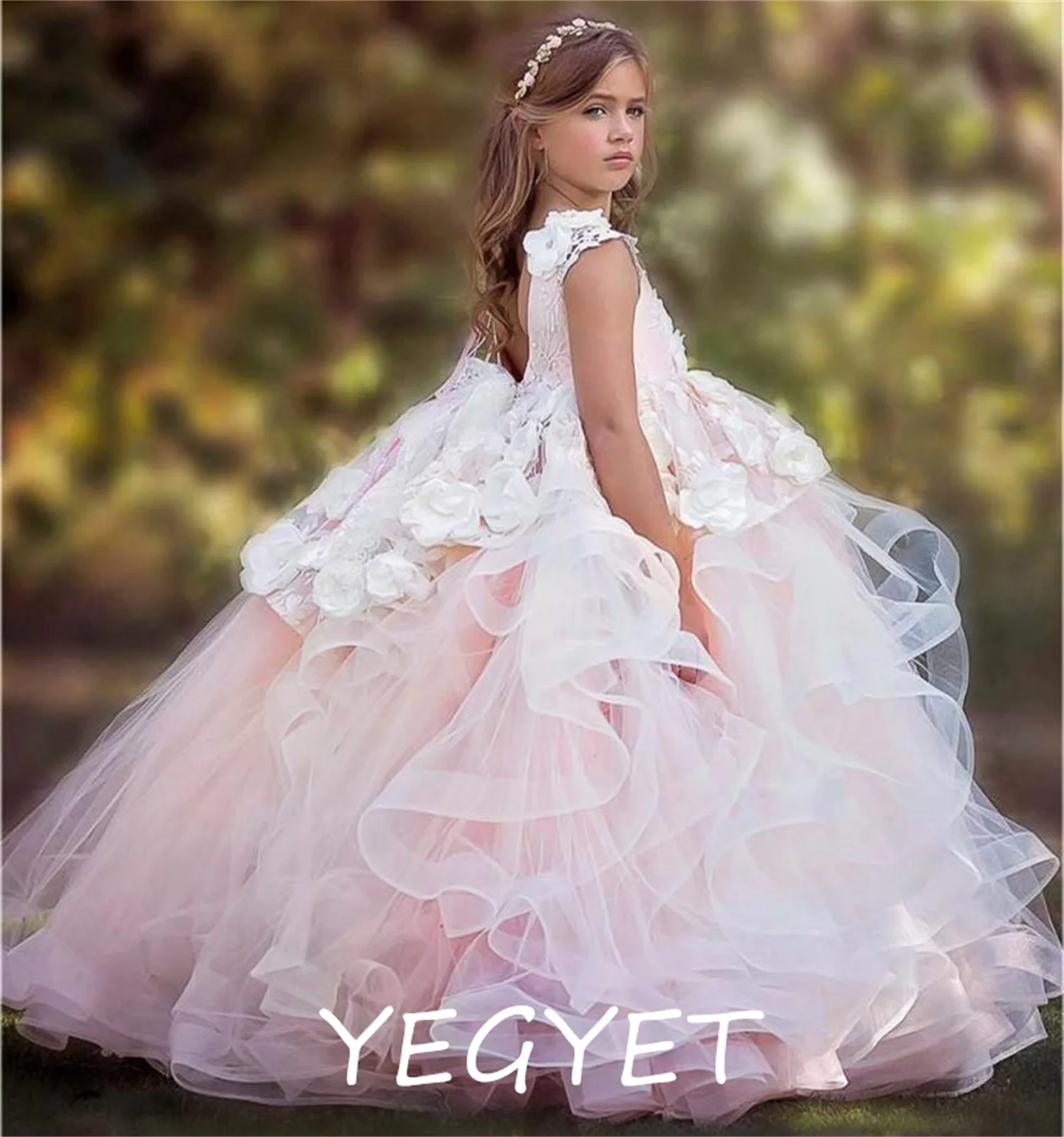 Princess Flower Girl Dresses Elegant Fluffy Lace Appliques Cascading Gown Kids Birthday First Communion Dresses
Princess Flower Girl Dresses Elegant Fluffy Lace Appliques Cascading Gown Kids Birthday First Communion Dresses