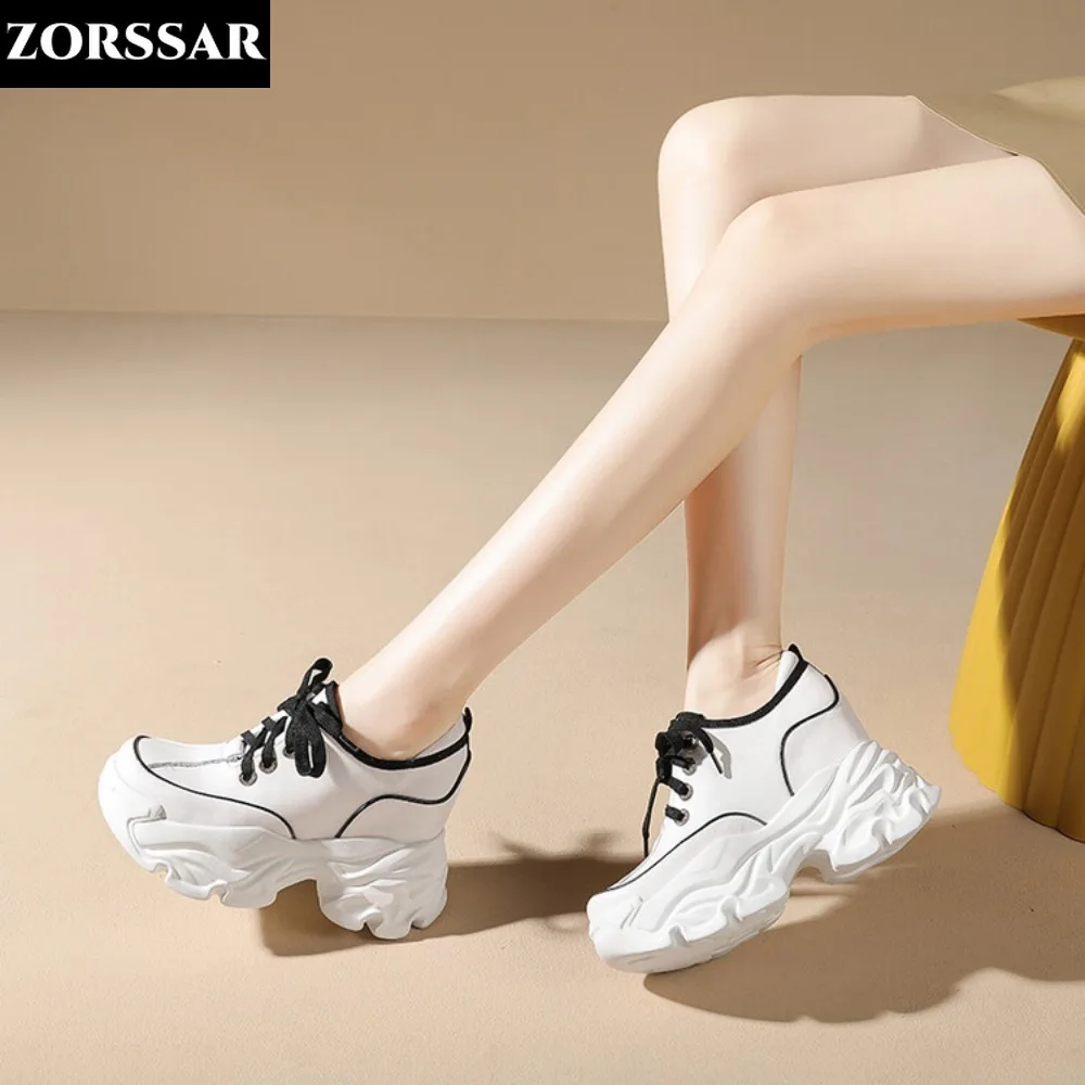 

Black Women Sneakers with Platform Wedge Sneakers Women Shoes Casual Lady Vulcanized Shoes White Height Increase Shoes Women