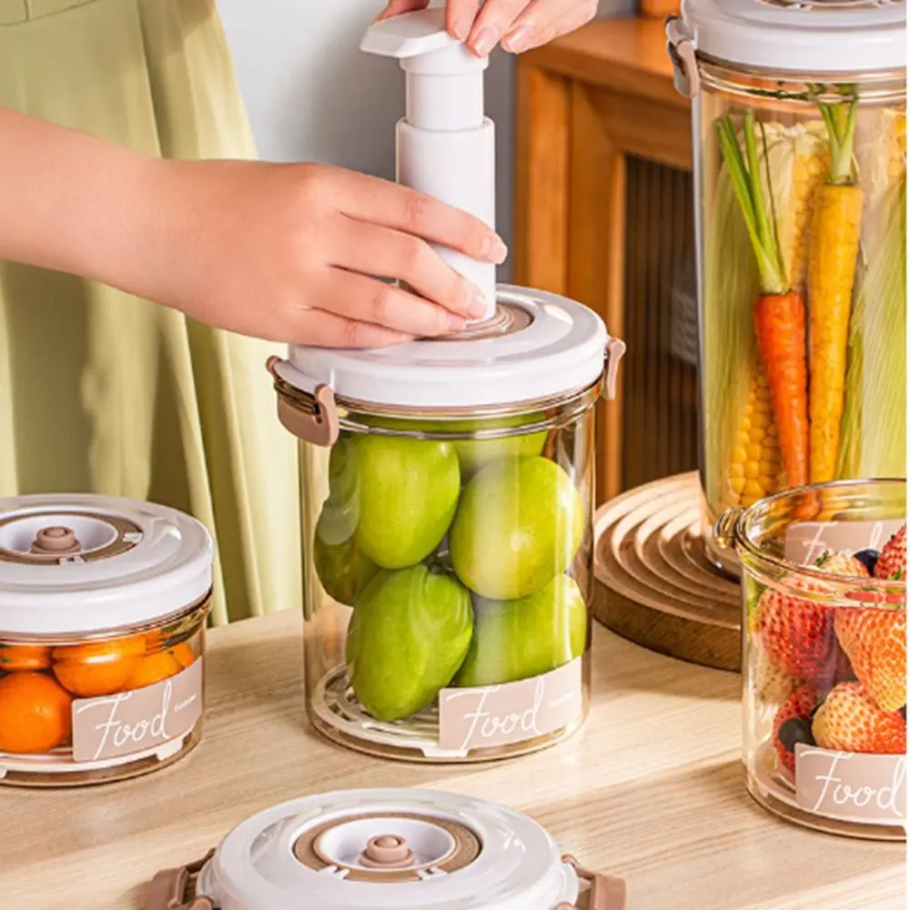 

Sealed Leak Proof with Hand Pump Fruits Veggies Storage Box Fresh-keeping Box Kitchen Accessories Food Vacuum Container