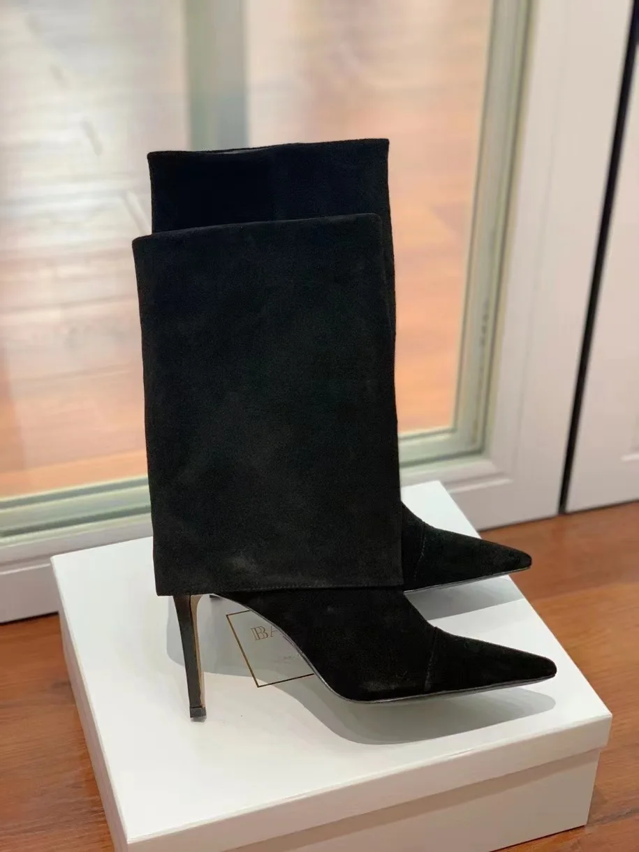 2022 Winter New Faux Suede Fashion Boots Solid Pointed Toe Thin Heel Super High Heel Trouser Boots Mid-Calf Women's Boots
2022 Winter New Faux Suede Fashion Boots Solid Pointed Toe Thin Heel Super High Heel Trouser Boots Mid-Calf Women's Boots