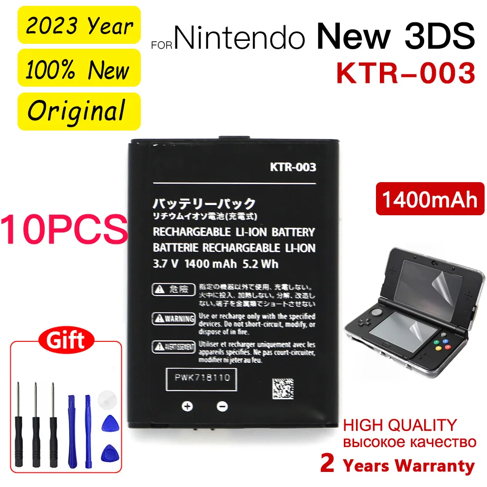 

Оригинальная Аккумуляторная литий-ионная батарея 1400 мАч 3,7 Вт/ч в для Nintendo N3DS NEW 3DS с бесплатными инструментами