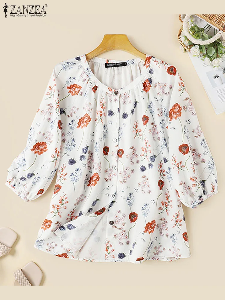 ZANZEA Women Autumn Loose Fashion Casual Floral Print Blouse Ladies 3/4 Sleeve Tops Vintage Lantern Sleeve Holiday Blusas Tunic
ZANZEA Women Autumn Loose Fashion Casual Floral Print Blouse Ladies 3/4 Sleeve Tops Vintage Lantern Sleeve Holiday Blusas Tunic
