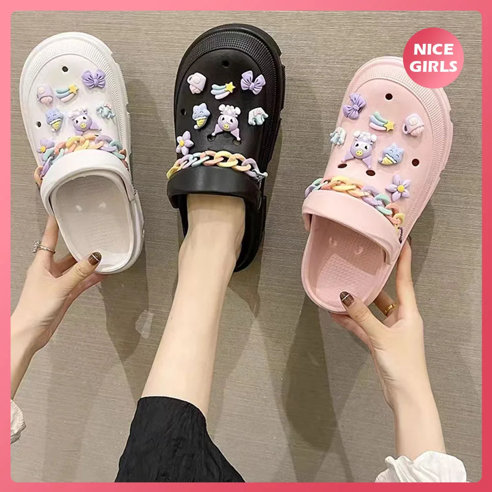 Anime Kawaii Kuromi Eva Soft Soled Slipper Cartoon Diy Summer Women's Casual Shoes Household Cute Non-Slip Hole Sandal Gifts
Anime Kawaii Kuromi Eva Soft Soled Slipper Cartoon Diy Summer Women's Casual Shoes Household Cute Non-Slip Hole Sandal Gifts