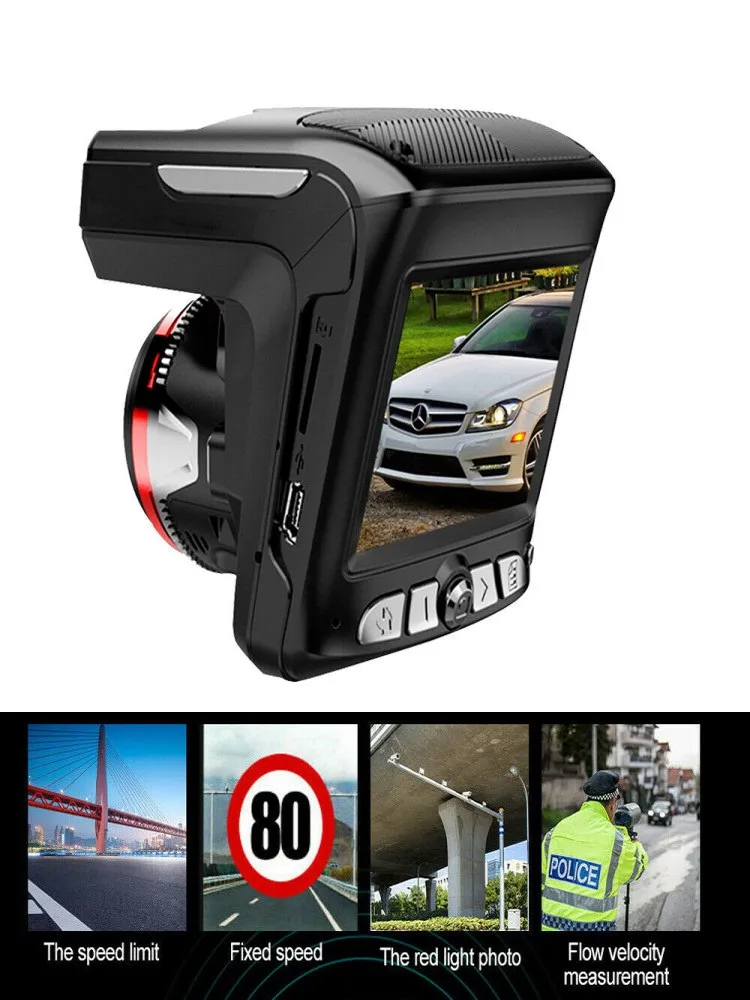 

2in1 HD 1080P Car DVR Camera Recorder Radar Laser Speed Detector Dash Cam (X7)