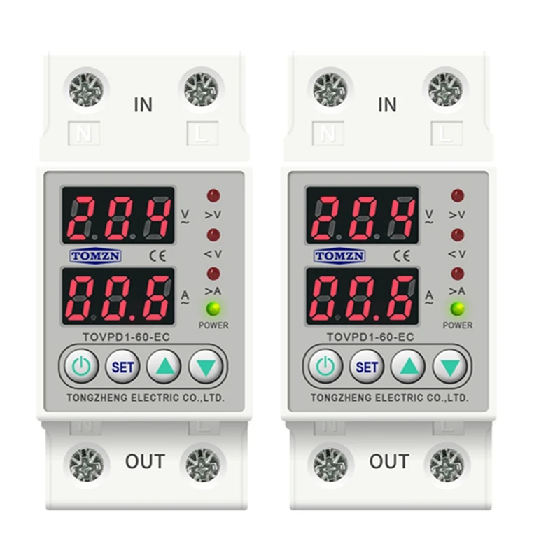 2X Din Rail Dual Display Adjustable Over Voltage Current and Under Voltage Protector Relay 40A 220V 230V
2X Din Rail Dual Display Adjustable Over Voltage Current and Under Voltage Protector Relay 40A 220V 230V