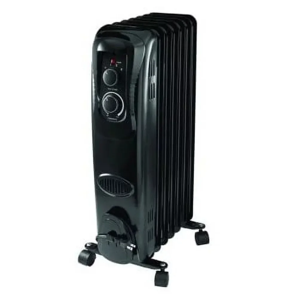 Mainstays Oil-Filled Electric Radiant Space Heater with Adjustable Thermostat, Black
Mainstays Oil-Filled Electric Radiant Space Heater with Adjustable Thermostat, Black