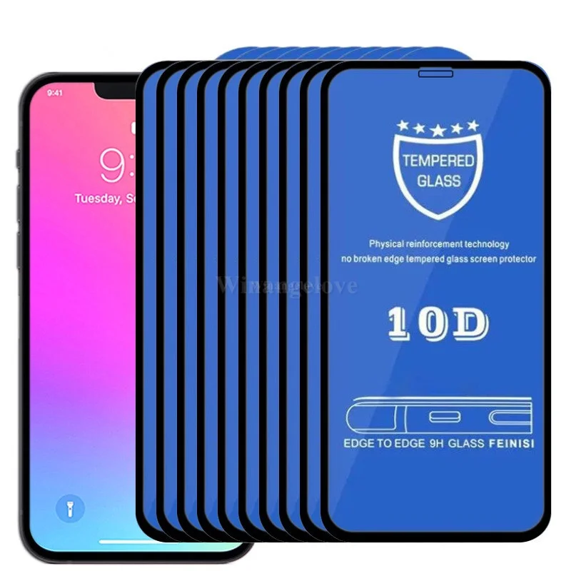 50pcs 10D Tempered Glass for iPhone 13 Pro Max Screen Protector For iPhone 12 X 7 Plus Full Curved 9H Hardness Glass
50pcs 10D Tempered Glass for iPhone 13 Pro Max Screen Protector For iPhone 12 X 7 Plus Full Curved 9H Hardness Glass