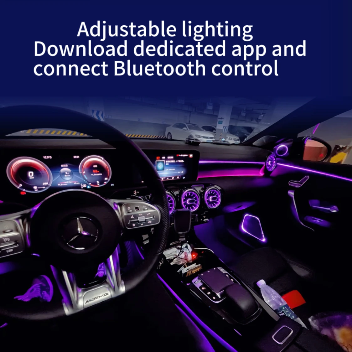 

Для 2018 Toyota Zelas 64 цвета RGB симфония интерьера автомобиля фотоакриловое руководство оптоволоконное Универсальное Украшение окружающее освещение
