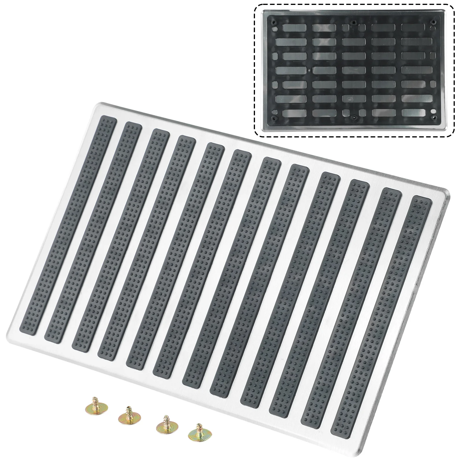 Universal Car Floor Carpet Mat Patch Foot Heel Plate Pedal Pad 23.5X16cm Stainless Iron +PVC Wire Ring Mat Anti-Slip Steel Plate
Universal Car Floor Carpet Mat Patch Foot Heel Plate Pedal Pad 23.5X16cm Stainless Iron +PVC Wire Ring Mat Anti-Slip Steel Plate