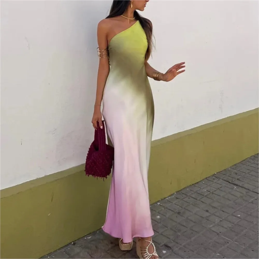VOLALO Tie Dye Long Dress Women Asymmertic Satin Backless Dress Woman Off Shoulder Sexy Evening Party Midi Summer Dresses
VOLALO Tie Dye Long Dress Women Asymmertic Satin Backless Dress Woman Off Shoulder Sexy Evening Party Midi Summer Dresses