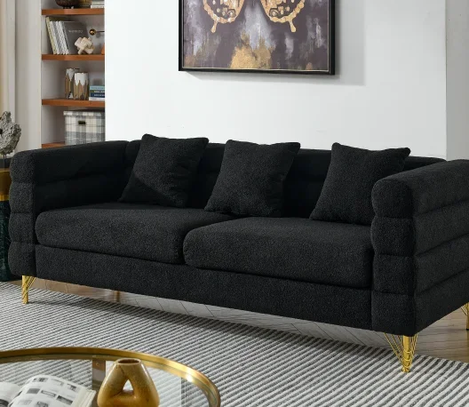 

81 Inch Oversized 3 Seater Sectional Sofa, Living Room Comfort Fabric Sectional Sofa - Deep Seating Sectional Sofa, Soft Sitting