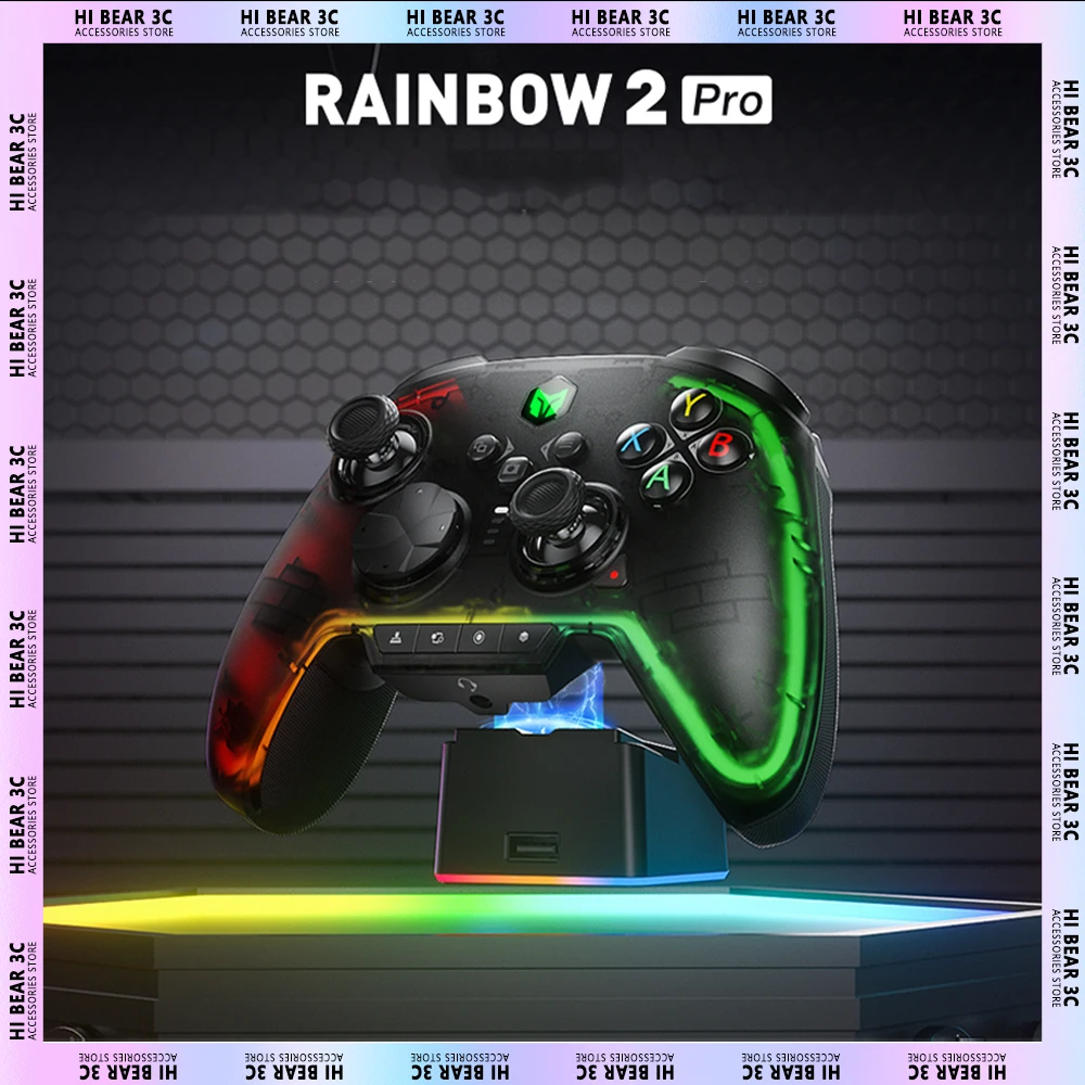 

BIGBIGWON Rainbow 2 Pro Gaming Controller Hall Trigger FPS Wireless Gamepad Three Mode Joystick For PC Nintendo Switch ANDROID