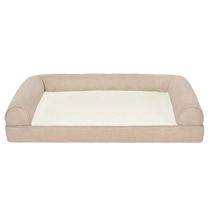 

Medium Plush & Performance Linen Orthopedic Sofa Dog Bed, Flax