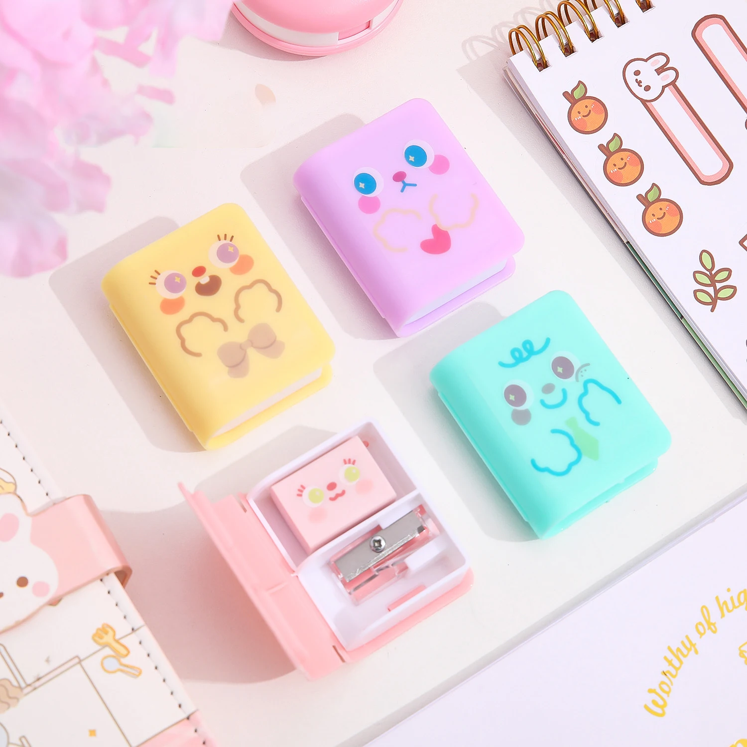 Mini Book-shaped Sketch Pencil Eraser Pencil Sharpener Set Portable Kawaii Stationery Supplies Art Student Kids Gifts
Mini Book-shaped Sketch Pencil Eraser Pencil Sharpener Set Portable Kawaii Stationery Supplies Art Student Kids Gifts