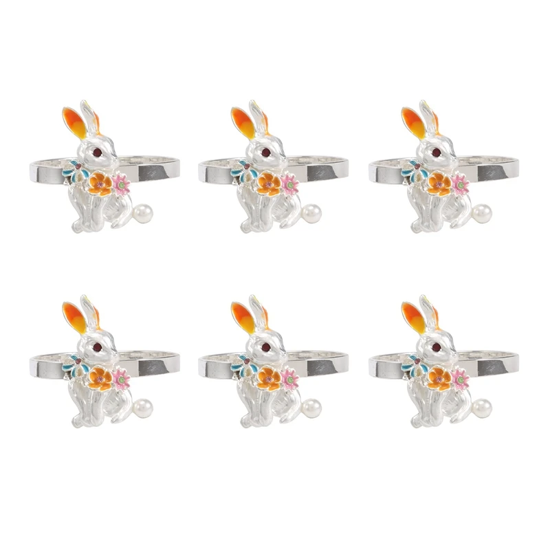 6 Pieces Easter Bunny Napkin Ring Rabbit Napkin Buckle Metal Silver Napkin Ring Holders For Holiday Family Table Decor Retail
6 Pieces Easter Bunny Napkin Ring Rabbit Napkin Buckle Metal Silver Napkin Ring Holders For Holiday Family Table Decor Retail