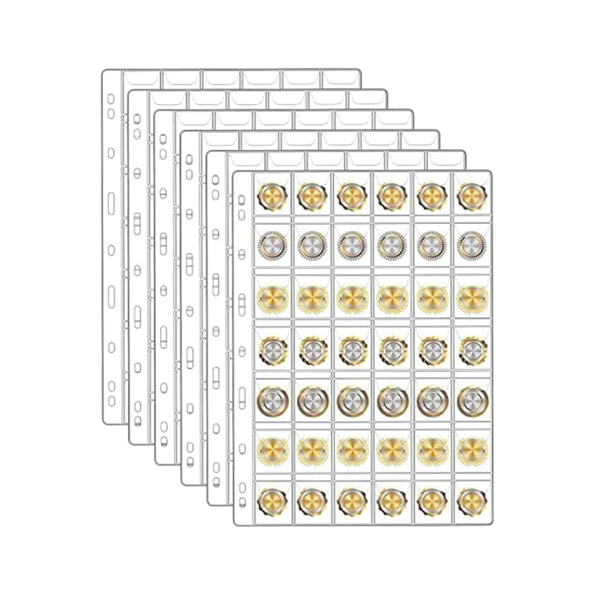 6Sheets Coin Collection Pages for Collectors, Coin Pages,for Dollar Bill Stamp,42-Pockets Per Sheet/252 Pockets in Total
6Sheets Coin Collection Pages for Collectors, Coin Pages,for Dollar Bill Stamp,42-Pockets Per Sheet/252 Pockets in Total