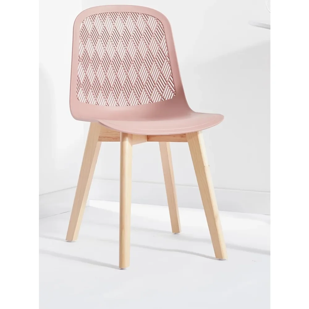 

Nordic plastic chairs modern minimalist home backrest stool creative solid wood dining tables and chairs office computer books a