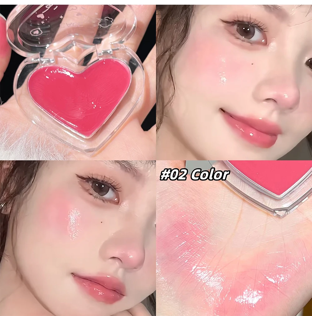Love Heart Highlighter Blusher Palette Brightening Face Highlighter Cream Waterproof High Gloss Blush Illuminator Korean Makeup 12 Se27946ad2a2547d6b951b707efa9da77n