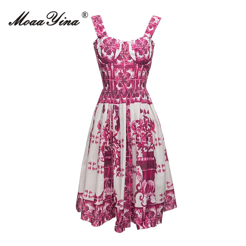 MoaaYina Summer Fashion Designer Vintage Print Sundress Women's Square Collar Sleeveless Backless High Elastic Waist Midi Dress
MoaaYina Summer Fashion Designer Vintage Print Sundress Women's Square Collar Sleeveless Backless High Elastic Waist Midi Dress