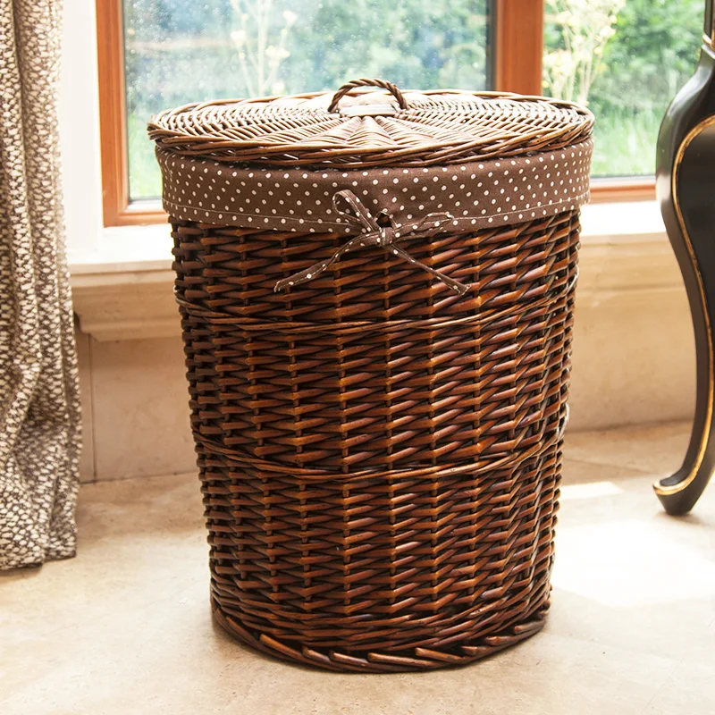 Rattan Wicker Laundry Basket Household round with Lid Storage Basket Laundry Baskets
Rattan Wicker Laundry Basket Household round with Lid Storage Basket Laundry Baskets