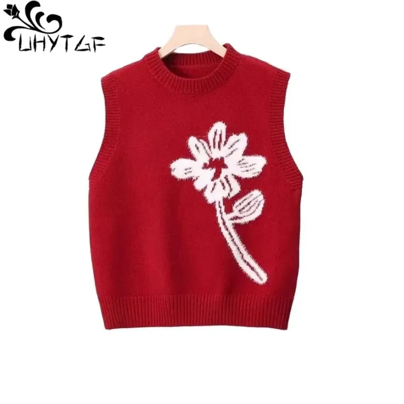 

Knitted Vest for Women's Outerwear Autumn Wear 2024 Loose Embroidery Design Pullover Sleeveless Waistcoat Sweater Camisole 2972