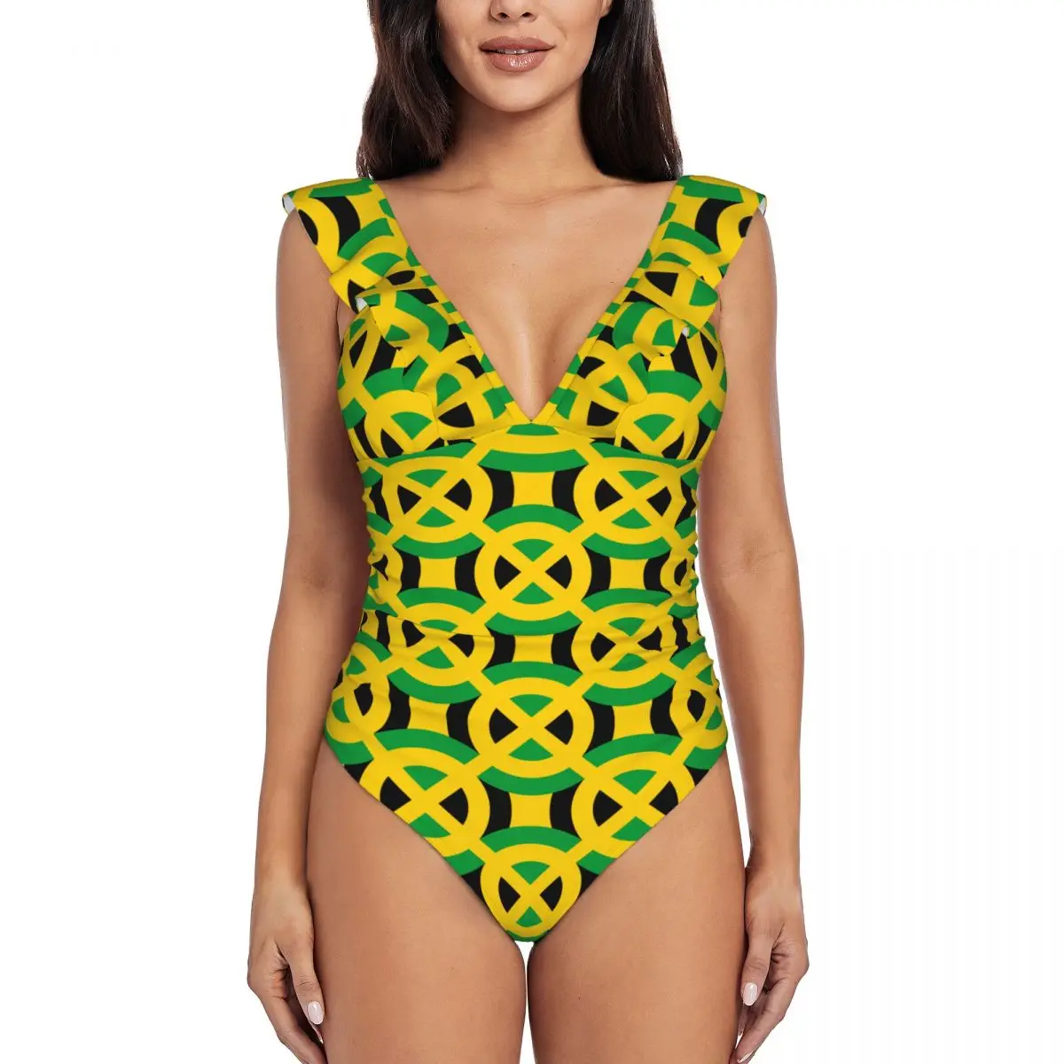 

2024 Women's Bodysuit Thong Jamaica Flag Swimsuits Girls