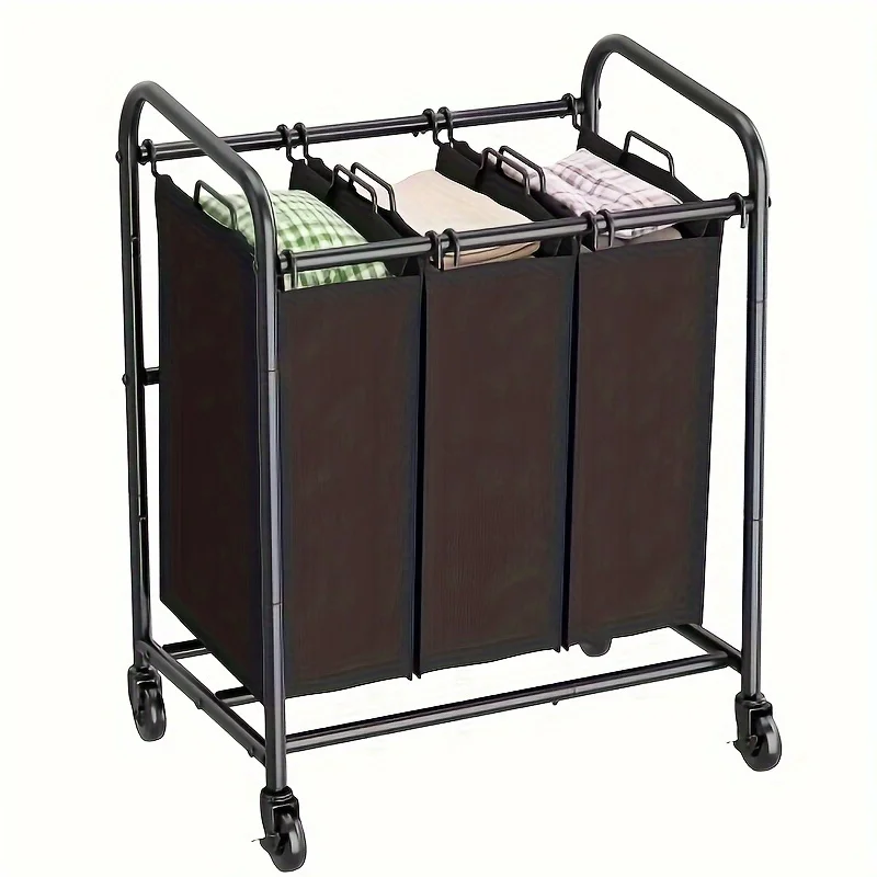 

4 Bag Laundry Sorter Cart, Laundry Hamper Sorter With Heavy Duty Rolling Wheels And Removable Bags