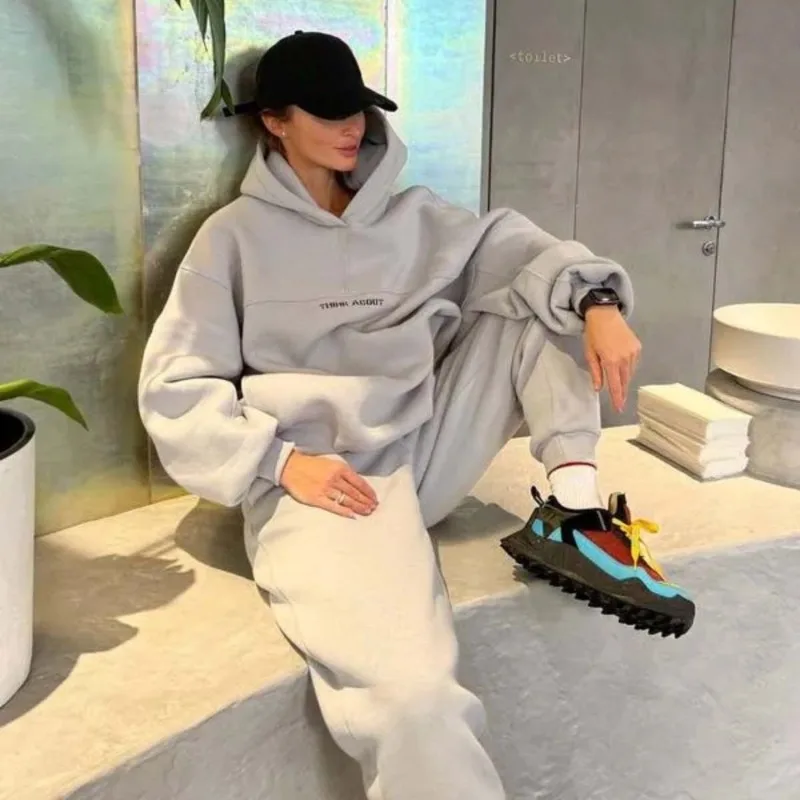 2023 Spring Autumn New Women's Clothing Fashion Hooded Loose Sports Leisure Sweater Trousers Two-Piece Suit
2023 Spring Autumn New Women's Clothing Fashion Hooded Loose Sports Leisure Sweater Trousers Two-Piece Suit