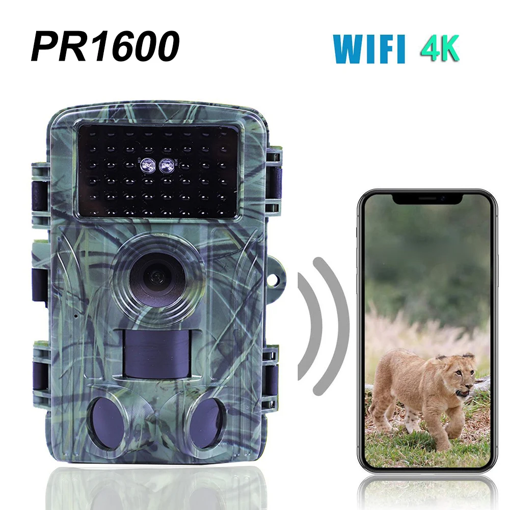 PR1600 Outdoor WiFi Hunting Trail Camera 60MP 4K Infrared Night Vision IP66 Waterproof Wildlife Hunting Camera Trap
PR1600 Outdoor WiFi Hunting Trail Camera 60MP 4K Infrared Night Vision IP66 Waterproof Wildlife Hunting Camera Trap