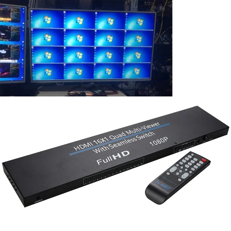 

HD 1080P 16x1 HDMI Multiviewer Multi Screen Display Divider Seamless Switch 4x1 8x1 Quad Multi-viewer for PS4/5 Camera PC To TV