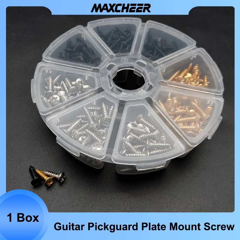 400pcs 3 x 12mm Size Electric Guitar Pickguard Plate Mount Screw Color Black/Gold/Chrome with Storage Box Luthier Tool
400pcs 3 x 12mm Size Electric Guitar Pickguard Plate Mount Screw Color Black/Gold/Chrome with Storage Box Luthier Tool