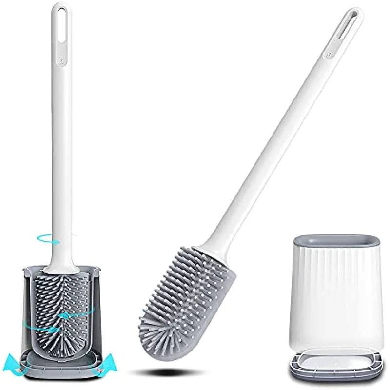 Silicone Toilet Brush with Quick Drying Holder and Water Tray Washroom Bathroom Cleaner Scrub Brush with Bendable Head
Silicone Toilet Brush with Quick Drying Holder and Water Tray Washroom Bathroom Cleaner Scrub Brush with Bendable Head