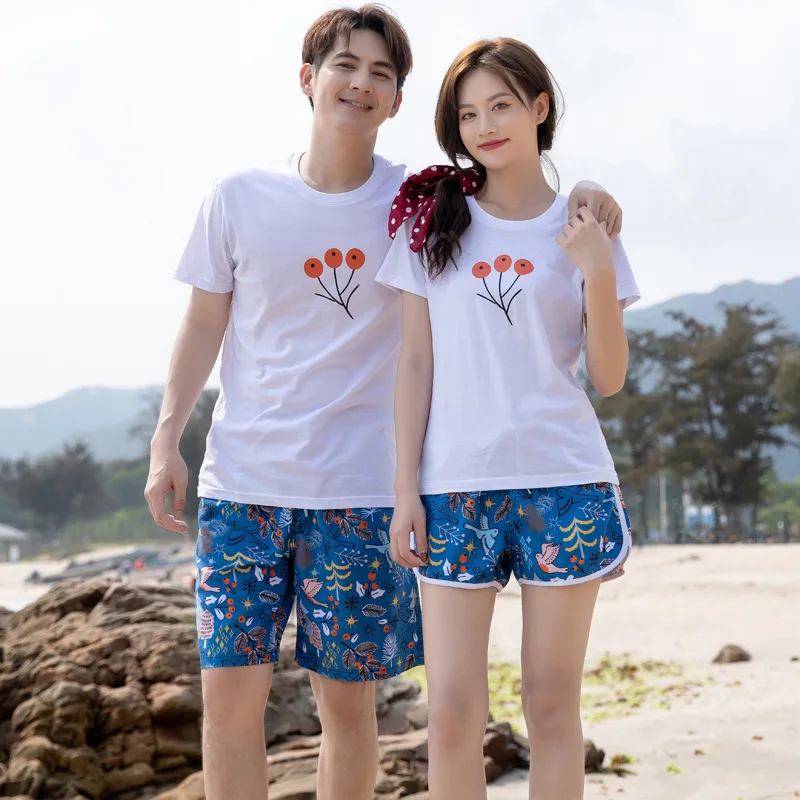 Couple Lover Vacation Beach White Tee Shorts 2Pcs Set Man Woman Loose Beach Swimming Pants Swallow Jungle Printed Fast Dry Short
Couple Lover Vacation Beach White Tee Shorts 2Pcs Set Man Woman Loose Beach Swimming Pants Swallow Jungle Printed Fast Dry Short