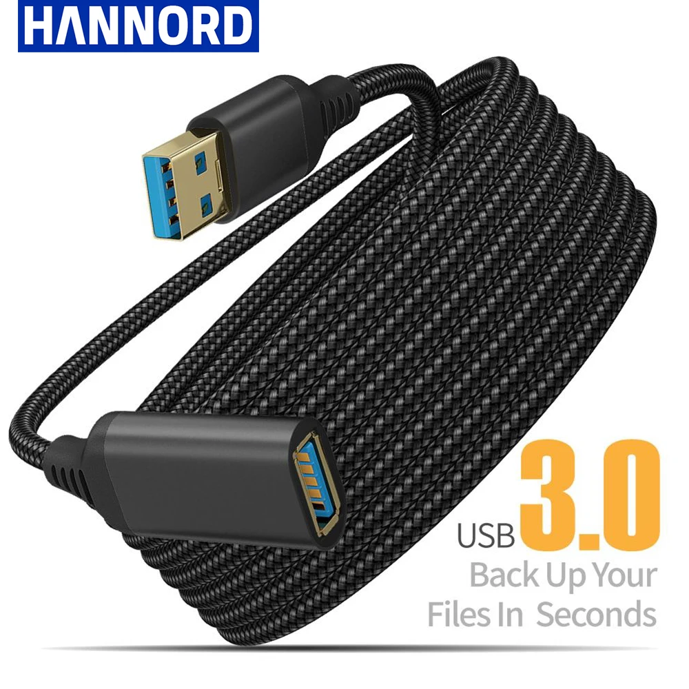 Hannord Nylon Braided USB 3.0 Male-To-Female High Speed Transmission Data Cable Computer Camera Printer Extension Cable 1/2/3/5m
Hannord Nylon Braided USB 3.0 Male-To-Female High Speed Transmission Data Cable Computer Camera Printer Extension Cable 1/2/3/5m