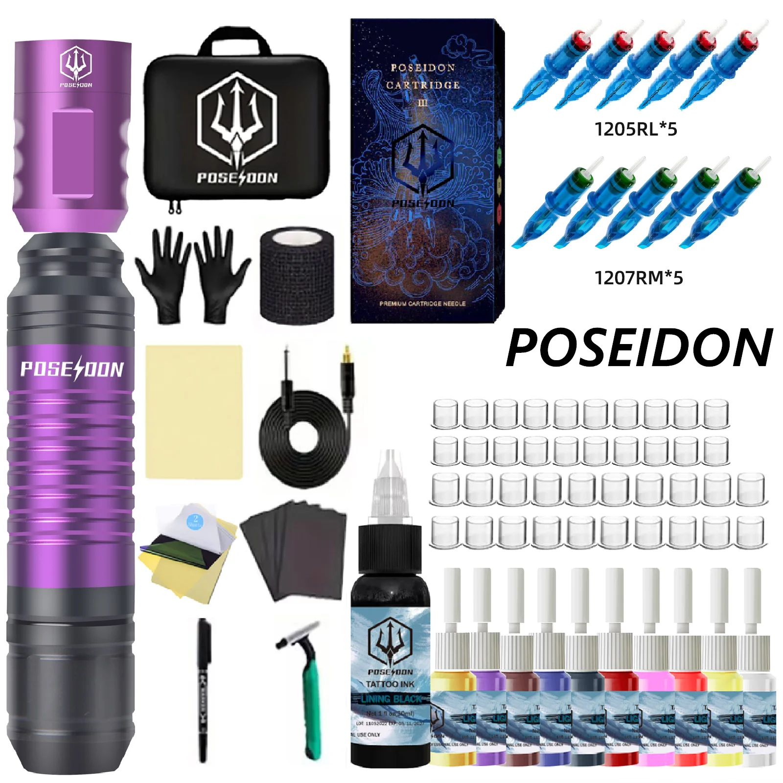 Набор ручек для татуировки POSEIDON, мощные беспроводные пурпурные пигменты, игла для татуировки и другие принадлежности для макияжа
Набор ручек для татуировки POSEIDON, мощные беспроводные пурпурные пигменты, игла для татуировки и другие принадлежности для макияжа
