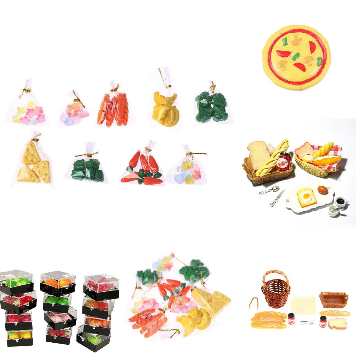 

1Bag Mini Food Ornament Miniature Dollhouse Decor Doll House Accessories 1:12 Scale Miniatures Home Craft Doll Toy