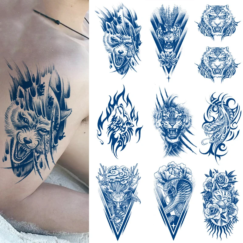 Body Stickers Herbal Plant Juice Tattoo Tiger Cow Dragon Snake Animal Design Temporary Waterproof Tattoo
Body Stickers Herbal Plant Juice Tattoo Tiger Cow Dragon Snake Animal Design Temporary Waterproof Tattoo