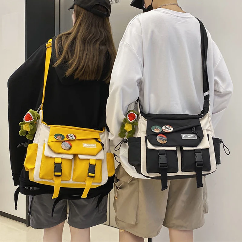 Сумки через плечо для женщин в стиле Харадзюку, диагональные нейлоновые Молодежные дамские сумочки, модные холщовые мессенджеры на ремне 
Сумки через плечо для женщин в стиле Харадзюку, диагональные нейлоновые Молодежные дамские сумочки, модные холщовые мессенджеры на ремне