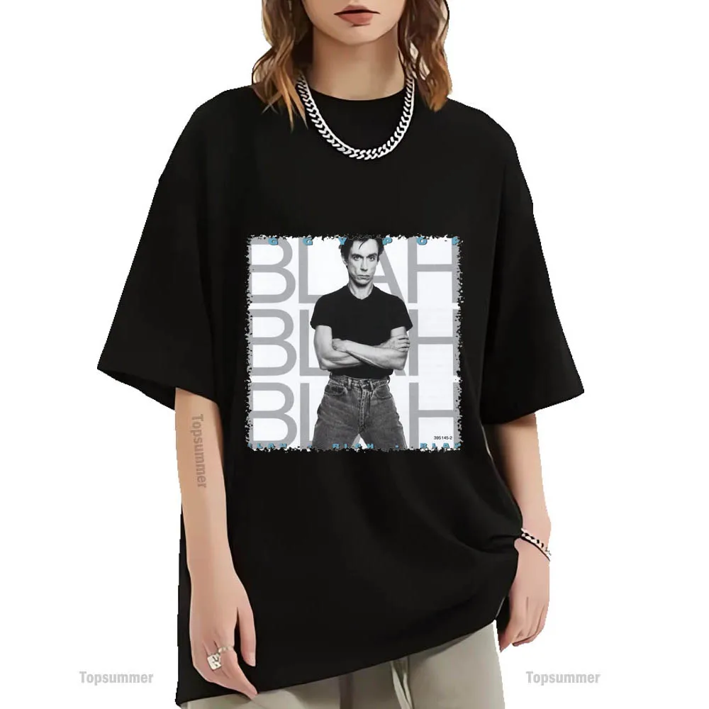 

Футболка с изображением альбома бла-бла, футболка с изображением Игги Поп-тур, Женская винтажная уличная одежда, хлопковые футболки, мужские футболки с графическим принтом