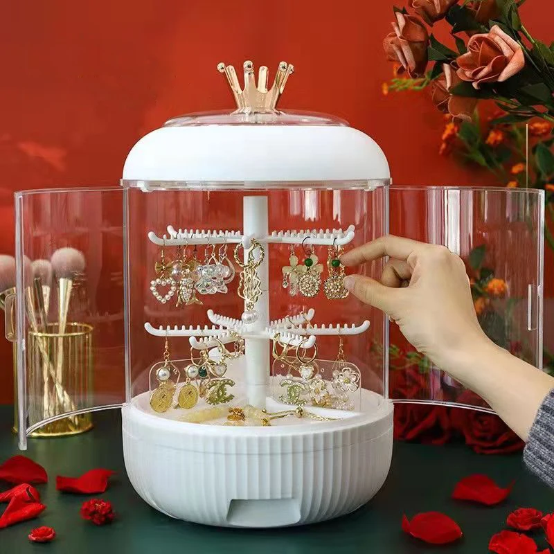 Transparent Crown Jewelry Organizer Earring Ring Display Holder 360 Rotating Earrings Ring Display Stand Bracelet Necklace Shelf
Transparent Crown Jewelry Organizer Earring Ring Display Holder 360 Rotating Earrings Ring Display Stand Bracelet Necklace Shelf