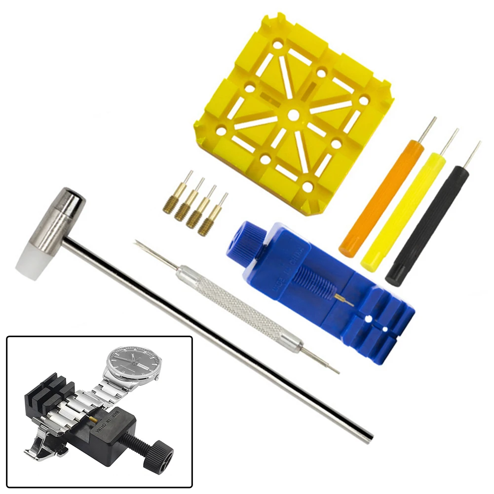 11pcs Watch Repair Tool Set Watch Link Band Slit Strap Bracelet Chain Pin Remover Adjuster Tool Kit For Watch Band Adjust Links
11pcs Watch Repair Tool Set Watch Link Band Slit Strap Bracelet Chain Pin Remover Adjuster Tool Kit For Watch Band Adjust Links