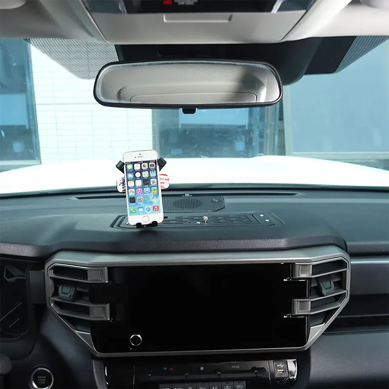 

For Toyota Tundra Sequoia 2022-23 Aluminum Alloy Black Car Dashboard Multifunctional Storage Box Mobile Phone Navigation Holder