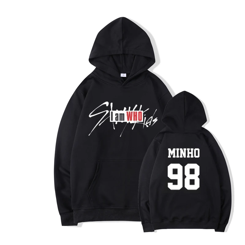 

Kpop Stray Kids I Am Who Hoodies Straykids JISUNG WOOJIN CHANGBIN FELIX Member Name Letter Print Hooded Sweatshirt GIRL Hoody